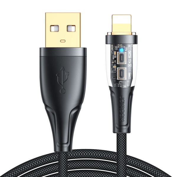 Cablu USB-A - Lightning Joyroom Cu Comutator Inteligent Incarcare Rapida 2,4A 1,2m Negru S-UL012A3